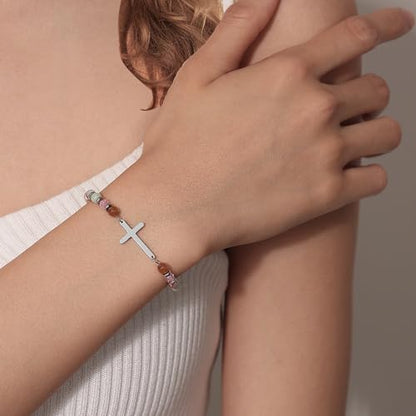 Crystal Cross Bracelet for Women Teen Girls Christmas Birthday Gifts - style: 30th