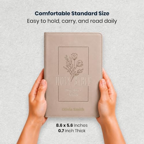 Personalized KJV Small Print Bible for Adult, Name Engraved, Standard Size - color: Taupe