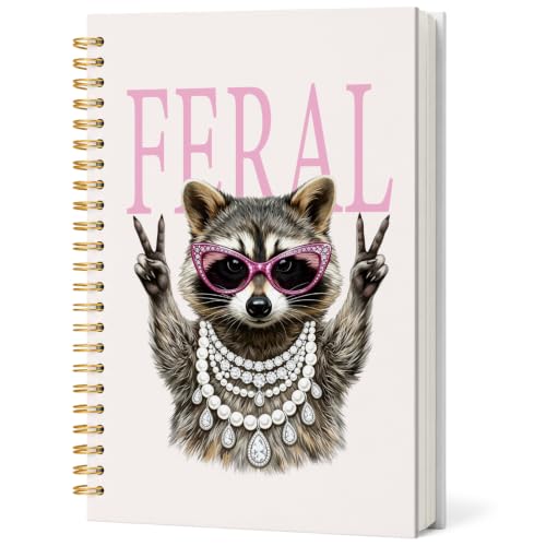 Glam Raccoon Feral Notebook Journal for Women Teen Girls Gifts - color: Raccoon Glam