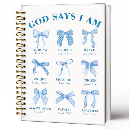 Christian Blue Bow Notebook Bible Journal for Women Teen Girl - color: Christian Blue Bow -(A5)