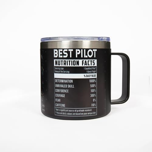 14 Oz Pilot Tumbler, Aviation Gift for Men, Private Pilots, Dad, Husband, or Son, Airplane-Themed Birthday, Retirement & Christmas Birthday Gifts with Pilot Accessories - color: Pilot Rather Flying