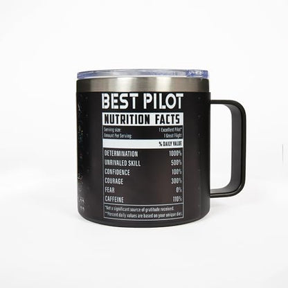 14 Oz Pilot Tumbler, Aviation Gift for Men, Private Pilots, Dad, Husband, or Son, Airplane-Themed Birthday, Retirement & Christmas Birthday Gifts with Pilot Accessories - color: Pilot Rather Flying