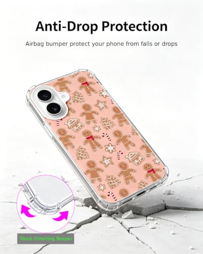 Christmas Gingerbread Phone Case Compatible with iPhone 17, Cute Winter Festive Phone Cover for iPhone 17 - color: Christmas Gingerbread
