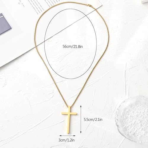 Three sets Steel Cross Necklace with Lord's Prayer, Stainless Steel, Silver, 24 Inches, Ball Chain,gift christian, Polished Finish, Military Theme, Religious Crucifix Pendan,fou gift box - color: Silver
