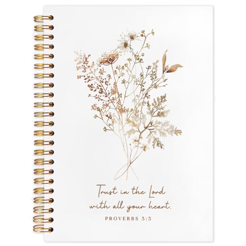 Likjad Christian Floral Spiral Notebook Journal 5.5x8.3, Trust the Lord Bible Verse Scripture Journals for Writing, Christian Gifts for Women, Religious Bible Hardcover Notebooks for Note Taking - color: Trust the Lord Bible