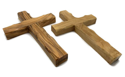 iHoly Land Crafts Olive Wood Wall Cross, Handmade in Bethlehem, 4.75x3.4in - size: 4.7"L x 3.4"W