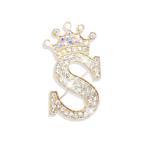 Brooches and Pins for Women A-Z Letter Rhinestone Brooch Pin Jewelry Gifts - color: B5