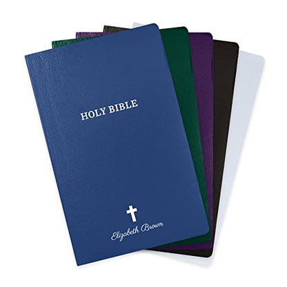 Personalized KJV Small Print Bible for Adults, Name Engraved, Standard Size - color: Blue, style: King James Version