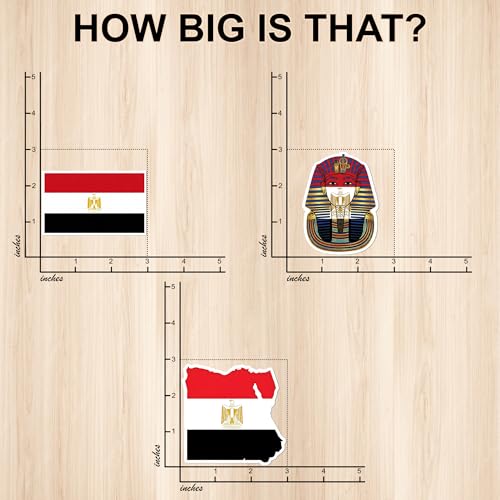 [3PCS] Egypt Flag Sticker Gifts for Men Bold Vinyl Decals Featuring - color: Egypt Flag Sticker