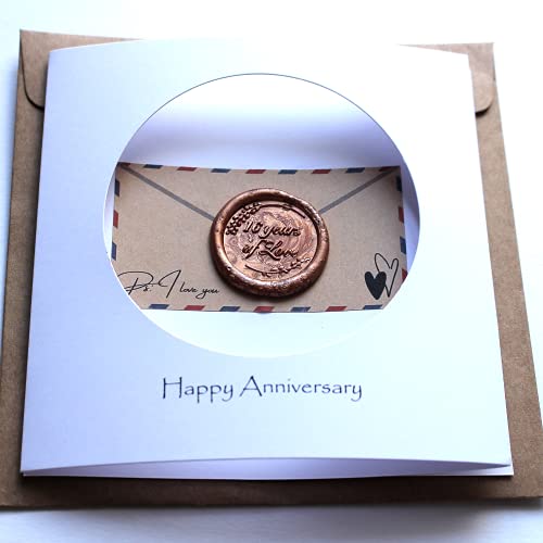 Camellia Bees 16th Wedding Anniversary Card for Wife Husband - Handmade Wax Anniversary Greeting Card for Him Her Couple - Happy 16 Years Love Card with Envelope (16th) - style: 16th