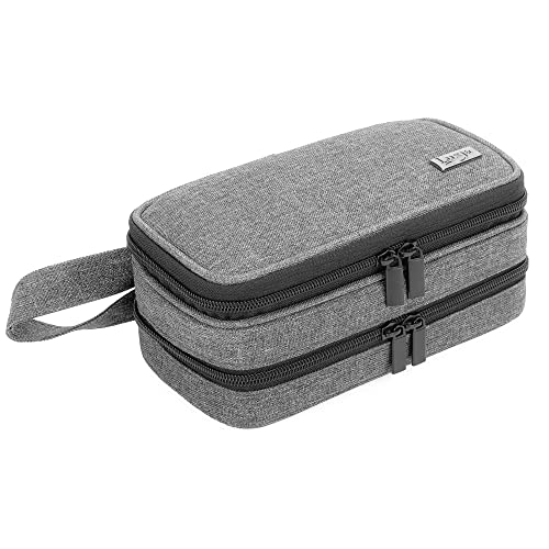 LUXJA Double-Layer Essential Oil Case Holds 12 Bottles, Gray - color: Gray
