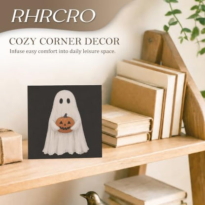 Halloween Ghost Decor Wooden Box Sign - color: Fall-15