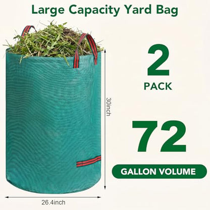 Dntorx 72 Gallon Reusable Yard Waste Bags, 2 Pack Lawn Leaf Bags - size: 1 Count (Pack of 2)