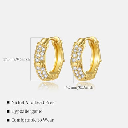 18K Gold Plated Hoop Earrings for Women, NICKEL-FREE & HYPOALLERGENIC, Timeless Jewelry Gift - color: gold-Circle