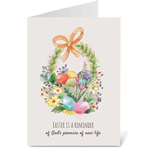 Current Easter Egg Basket Value Greeting Card Set - Value Pack of 8 Cards for Kids & Adults With White Envelopes, 1 Design Prints, Large 5" x 7" Greetings - color: Basket