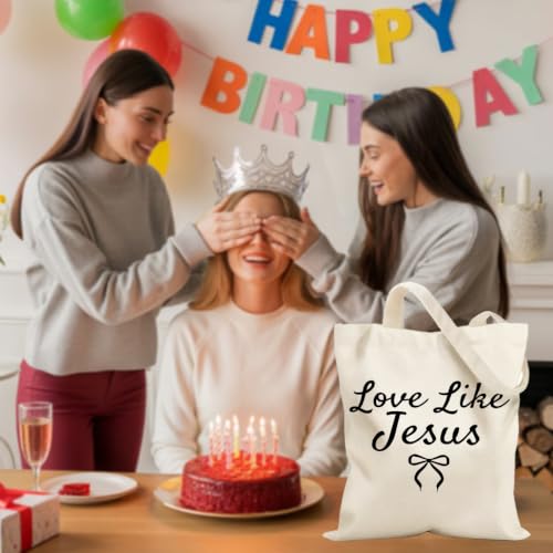 Christian Gifts for Women, Canvas Tote Bag, Faith Gifts for Women Girl Sister Inspirational Religious Gift Birthday - color: Jesus 919
