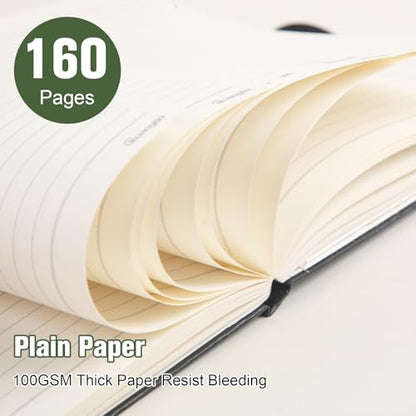 Lined Journal Notebook for Work with 160 Pages, 5.6" x 8" Hardcover Notebooks Journals Medium Size for Writing Women Men