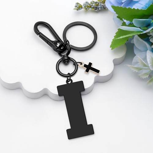 Dabihu Letter Keychain Christian Letter A-Z Alphabet Keyring for Backpack Handbag Alphabet Monogram Key Chain - color: I