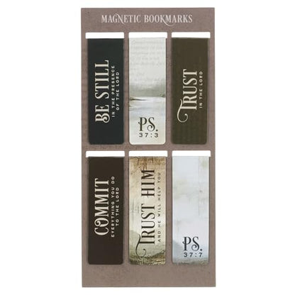 Christian Art Gifts Inspirational Magnetic Bookmark Pagemarker Set: Psalm 46:10 Scripture, Multicolor Designs & Encouraging Bible Verse Messages, Reading, Books, 6 Piece Set