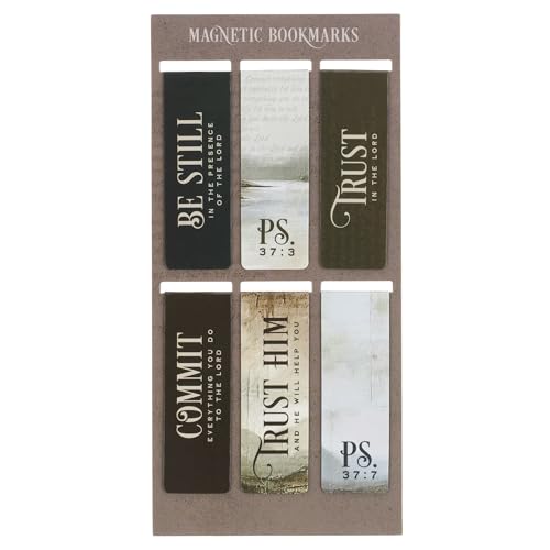 Christian Art Gifts Inspirational Magnetic Bookmark Pagemarker Set: Psalm 46:10 Scripture, Multicolor Designs & Encouraging Bible Verse Messages, Reading, Books, 6 Piece Set