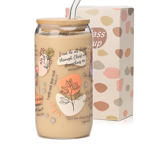 Christian Gifts For Women – Bible Verse Coffee Mug 16oz, My Daily Bible Affirmations Tumbler, Religious Gift & Bible Accessories for Sister, Wife and Friends, Iced Coffee Cups with Lid & Straw - color: Bible Verse-1