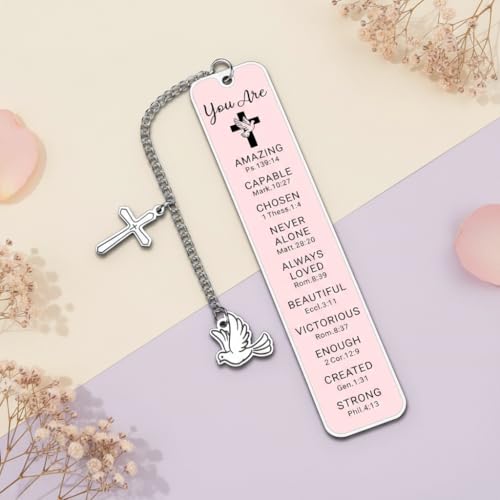 Bible Bookmarks for Women Baptism Gifts for Teen Girls Christian Back to School Gift for Daughter Confirmation Bookmark for Teen Girl Faith Based Birthday Christmas Stocking Stuffers