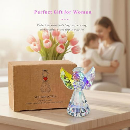 3'' Colorful Crystal Guardian Angel Figurine Christmas Angel Gift for Women - style: Colorful Angel