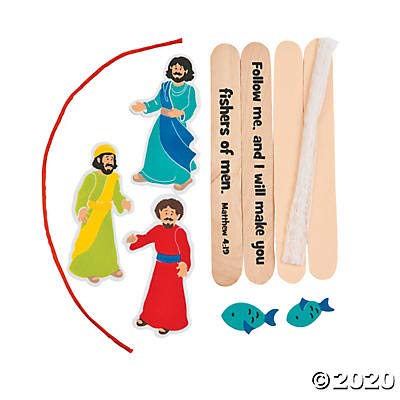 Fun Express Fisher of Men Bible Craft Kit for Kids - Makes 12 - VBS, Sunday School and Religious Craft Activities (Pack of 2) - size: 6" x 5 1/2" (Pack of 2)