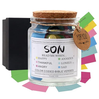 108 Bible Verse Cards to Guide and Encourage Your Son Every Day - style: Bible Verses Jar for Son
