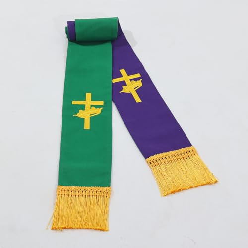 BLESSUME Church Clergy Pastor Reversible Stole - color: Green and Purple
