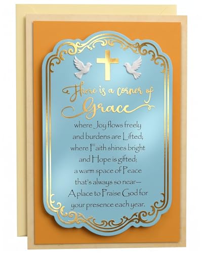 Religious Happy Birthday Card for Family Friends - color: Grace and Joy