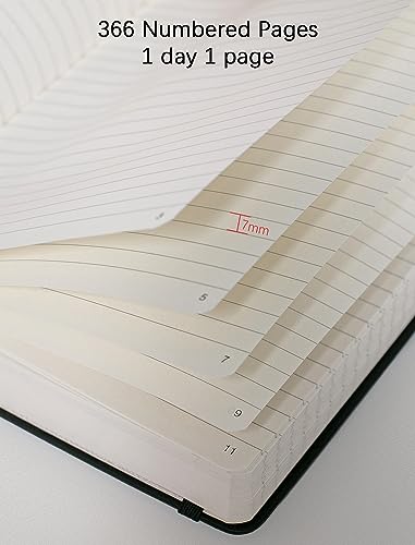Thick College Ruled Notebook with 366 Numbered Pages, A5 Journals for Writing with 100GSM Lined Paper, Hardcover Leather Notebooks for Women Men School Note Taking Office Work Diary, Wood - color: Wood
