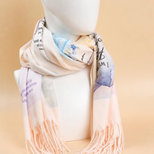 Bible Wrap Scarf for Women, Christian Prayer Shawls Gift, Inspirational Positive Soft Birthday Present for Mother Christmas Thanksgiving (78.7 X 27.5 Inches)