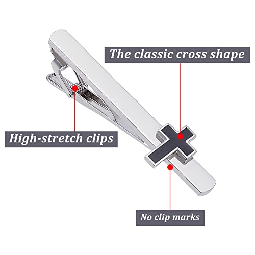 WEBEEDY 2PCS Tie Clip for Men Cross Tie Bars Mens Ties Clips Pin Set Suitable for Business Anniversary Parties Meeting Wedding Gift - style: Crossed Tie Clip