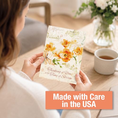 Current Peace Sympathy Cards with Envelopes- Set of 8 Assortment (4 Designs), Large 5" x 7", Condolences Cards, Sentiments Inside, White Envelopes - color: Peace