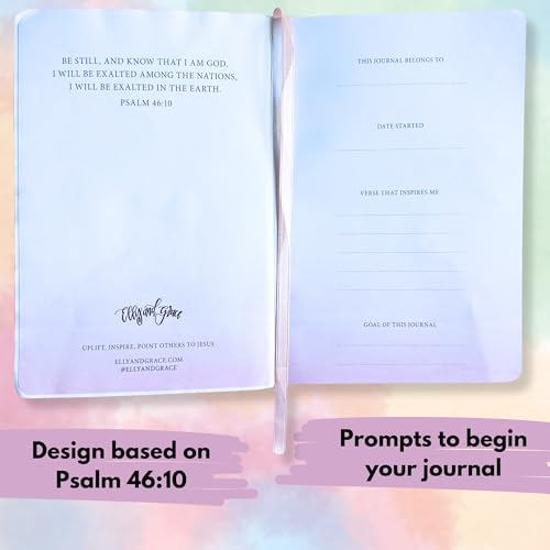 Elly & Grace Prayer Journal for Women, Womens Prayer Journal and Bible Journal, Great Bible Study Journal, Gratitude Journal, or Daily Prayer Journal - 8.5" x 5.5" - 150 Page Lined Journal (Be Still) - color: Be Still