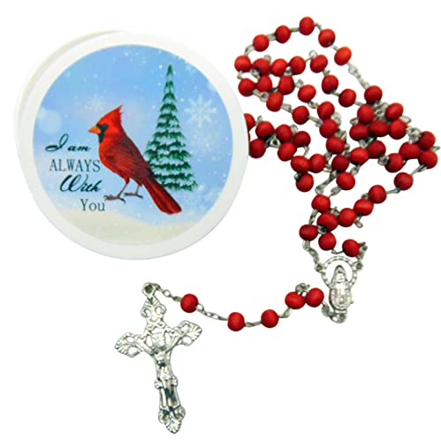 Cardinal Rosary Set with Rose Scented Wooden Beads and a Metal Cross