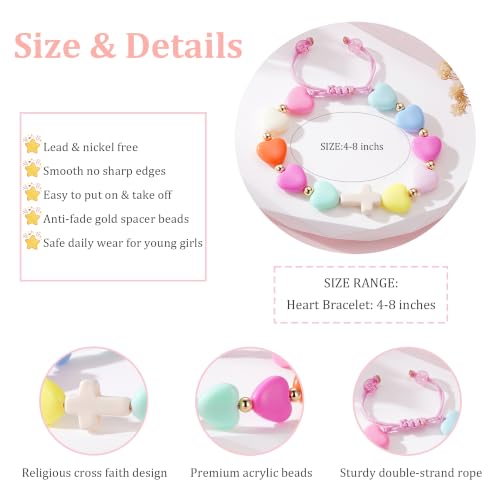 Back to School Gifts Heart Cross Adjustable Bracelet Kids Girls - color: Cross-2nd