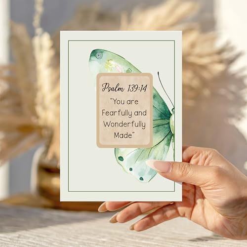 You Are Fearfully and Wonderfully Made Card Christian Encouragement Cards Psalm 139:14 Bible Verse Heartfelt Faith Affirmation Gift for Friend Bestie Mom Daughter Family Coworker - color: You Are Fearfully Psalm 139:14