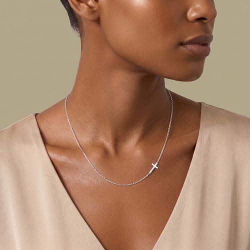 925 Sterling Silver Cross Necklace for Women Silver Cross Necklace - color: Silver -18"