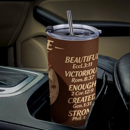 LJJ Christian Tumbler 20 oz, Baseball Travel Mug, Christian Gifts