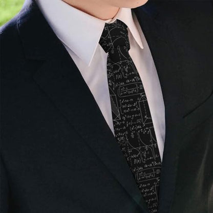 Men's Neckties, Novelty Printed Skinny Tie for Work Casual Party - color: Math