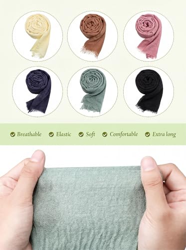 Geyoga 6 Pcs Women Scarf Shawl Hijab Scarves - color: Elegant Tones