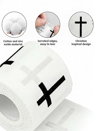 2 Pcs Christian Athletic Tape 2in x 23ft – Cross Performance Wrist Tape Bible Verse & Solid Wrap | Cross Wrist Tape for Athletes Baseball Football Gymnastics, Easter Gift (White, Proverbs 3:5)