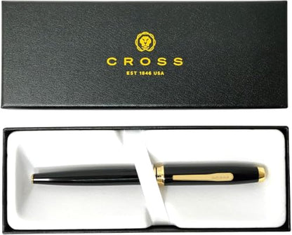 Cross Coventry Black Lacquer, Gold-Tone Fine Nib Fountain Pen - color: Black, style: Fine Nib