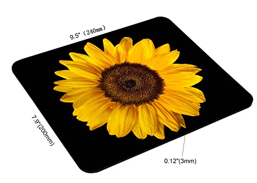 Sunflower Mouse Pad, Blossom Black and Yellow Customized Premium-Textured Mouse Mat,Washable Mousepads Non-Slip Rubber Base Small Mousepad, 9.5×7.9×0.12 inches - color: TSP226