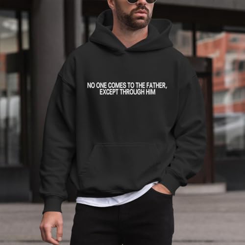 BeWithYou Christian Jesus Hoodies for Men Religious Faith God Sweatshirt Inspirational Bible Verse Graphic Hoodie Pullover - color: Black, size: Medium