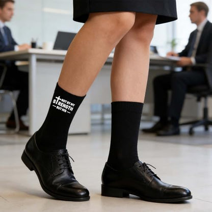 Christian Bible Verse Black Crew Socks, Religious Quote Socks, Faith Inspirational Christian Gift for Men Women。 - color: Black Religious 8