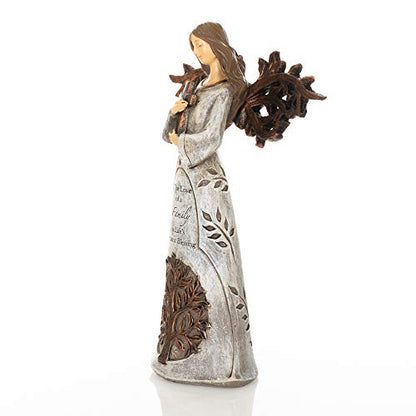 Roman Giftware Inc., Inspirational Heavenly Blessings Collection, 9" H Tree of Life Angel W/Cross,Religious, Inspirational, Durable (6x2x9)