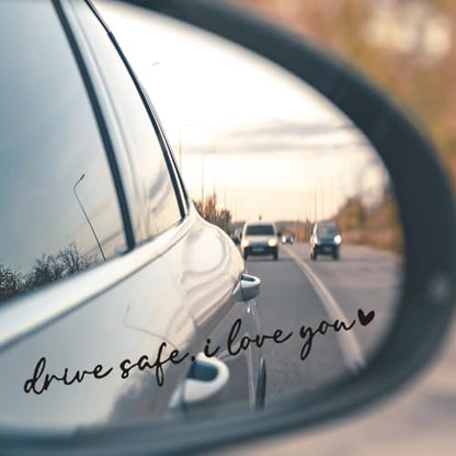 Drive Safe I Love You Mirror Stickers, 3Pcs Car Decals for Women(Black) - color: Black Drive Safe I Love You
